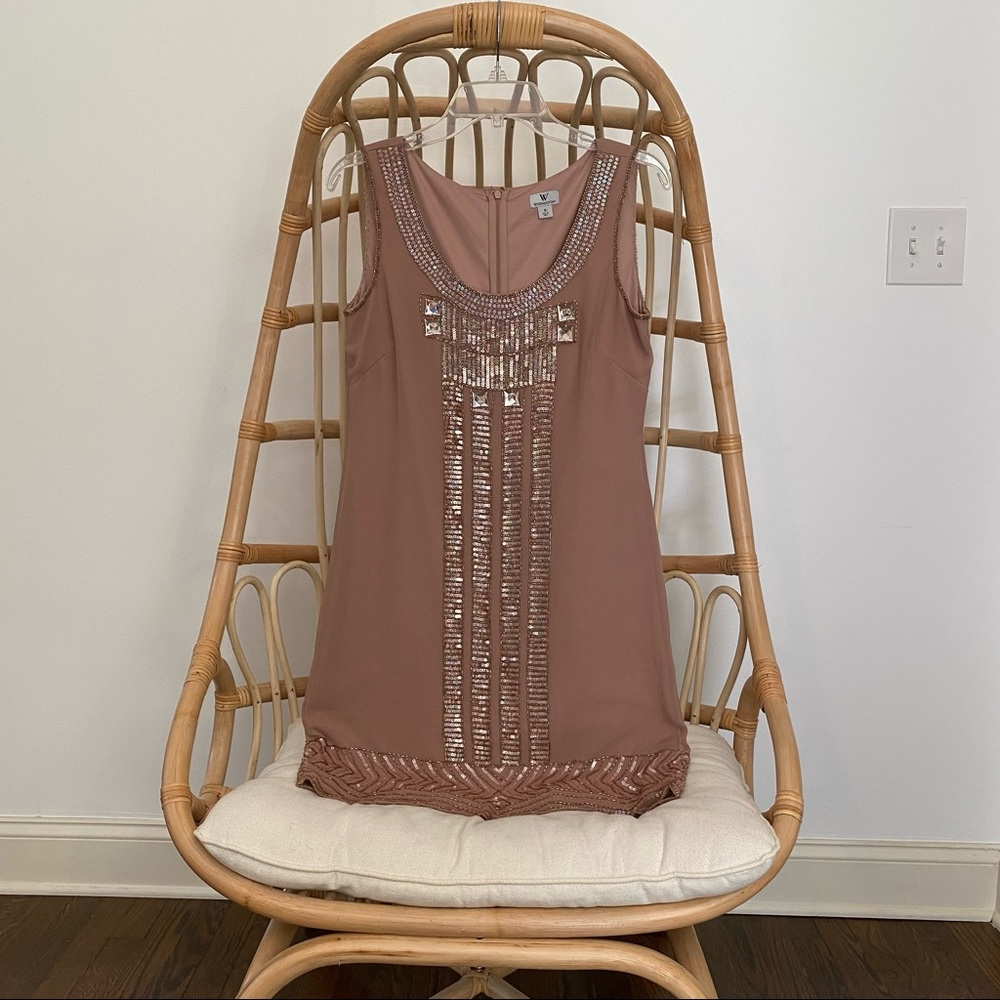 Worthington Sequins Beaded Flapper Dress